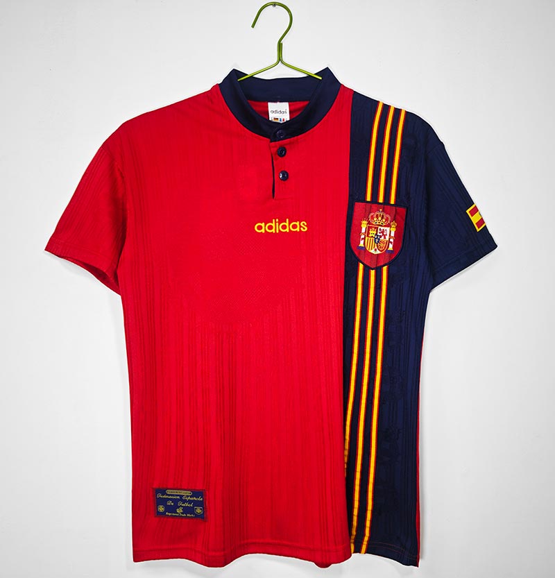 1996 Spain Home Retro Football Jersey 1:1 Copy (S~2XL)