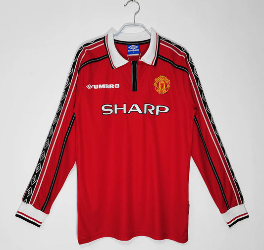 1998-99 Manchester United Home Football Jersey Long Sleeve 1:1 Copy AIDK Sport