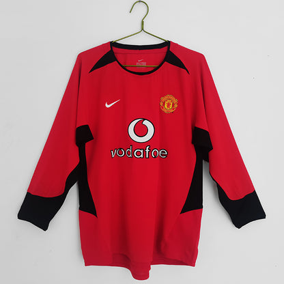 2002-04 Manchester United Home Football Jersey Long Sleeve 1:1 Copy AIDK Sport