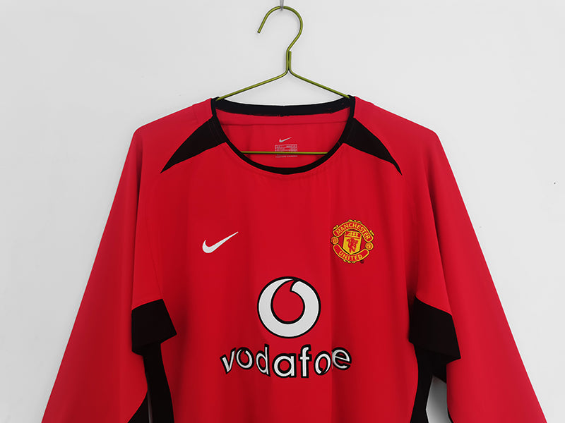 2002-04 Manchester United Home Football Jersey Long Sleeve 1:1 Copy AIDK Sport