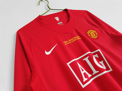 2007-08 Manchester United Home Football Jersey Long Sleeve 1:1 Copy AIDK Sport