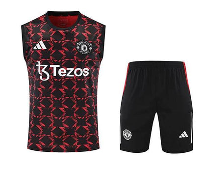 2025-26 Manchester United Training Tracksuit Red Black (Vest) - AIDK Sport