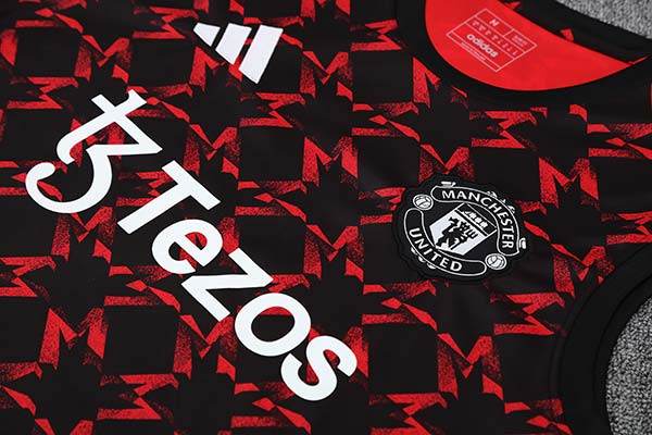 2025-26 Manchester United Training Tracksuit Red Black (Vest) - AIDK Sport