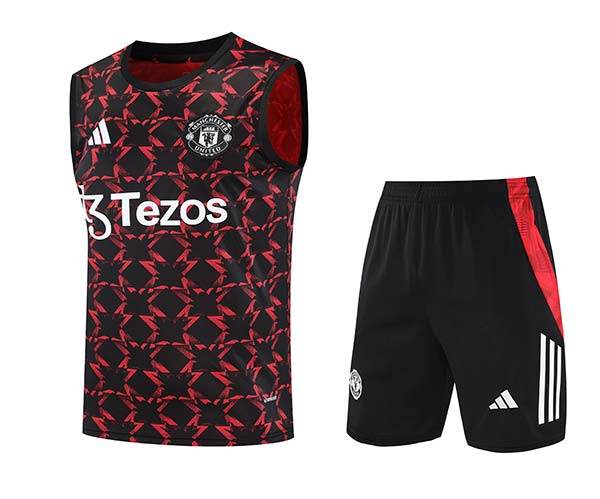 2025-26 Manchester United Training Tracksuit Red Black (Vest) - AIDK Sport