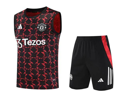 2025-26 Manchester United Training Tracksuit Red Black (Vest) - AIDK Sport