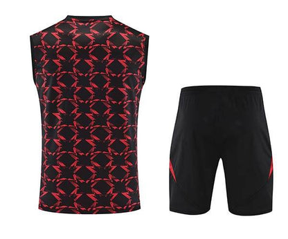 2025-26 Manchester United Training Tracksuit Red Black (Vest) - AIDK Sport