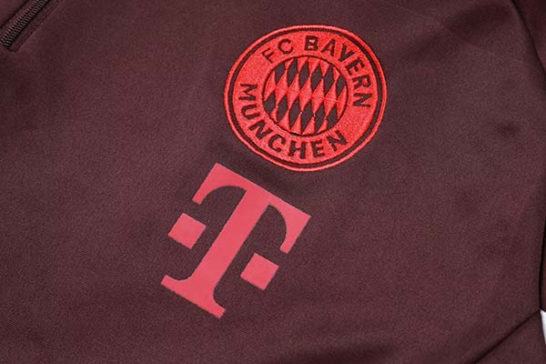 2024/2025 FC Bayern Munich Half-Pull Training Suit Claret Set (S~2XL)