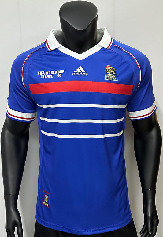 1998 World Cup France Home Retro Football Jersey 1:1 Copy (S~2XL)