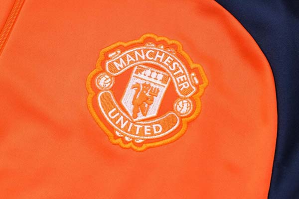 2024/2025 Manchester United Half-Pull Training Suit Orange Set (S~2XL)