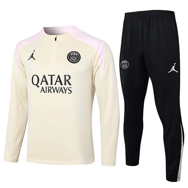 2024/2025 Psg Paris Saint-Germain Half-Pull Training Suit Apricot Set (S~2XL)