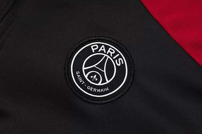 2024/2025 Psg Paris Saint-Germain Half-Pull Training Suit Black Set (S~2XL)