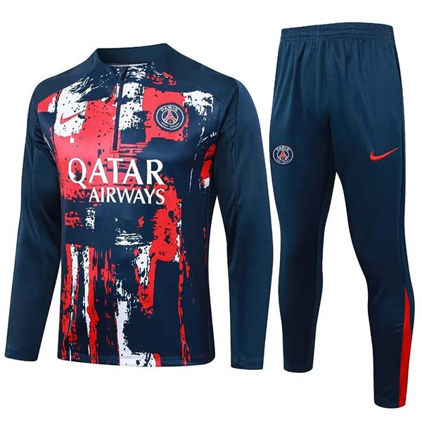 2024/2025 Psg Paris Saint-Germain Half-Pull Training Suit Royal Blue Set (S~2XL)