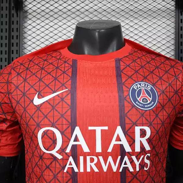 Paris Saint-Germain 2025/26 Pre-Match Football Shirt Player Version Red - AIDK Sport