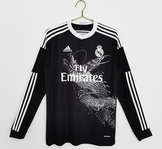 2014-15 Retro Real Madrid Fourth Football Dragon Kit Long Sleeve 1:1 Copy (S~2XL)