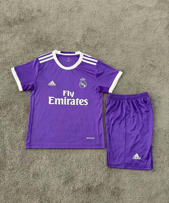 2016-17 Retro Real Madrid Away Football Full Kit 1:1 Copy (KIDS)